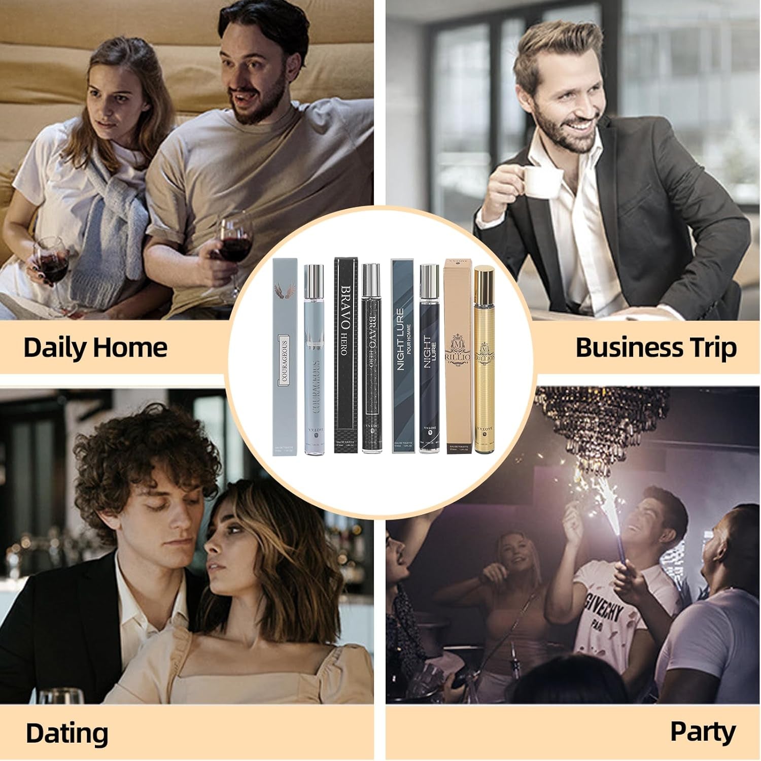 4 Pack Cologne for Men(4X35Ml),Pe