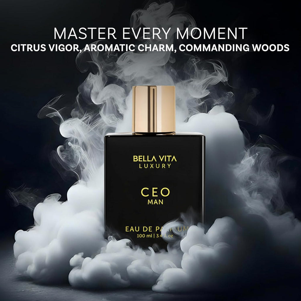 Bellavita Luxury CEO MAN Eau De Parfum | 100 Ml (3.4 Fl.Oz.) | Perfume for Men | Mandarin, Lemon, Lavender, and Vetiver Notes | Long Lasting Men'S Fragrance