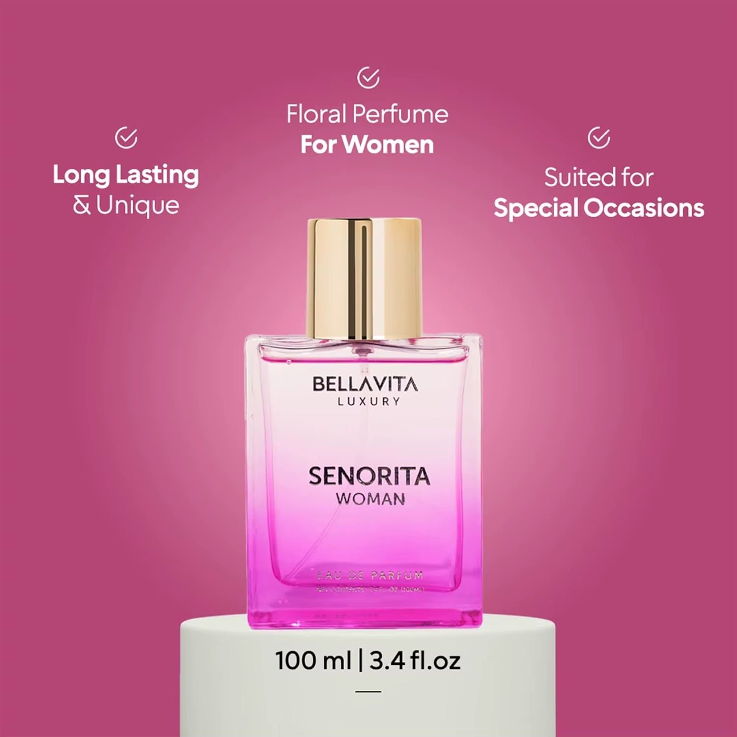 Bellavita Luxury SENORITA Women'S Perfume 3.4 Fl.Oz Eau De Parfum Fragrance for Women